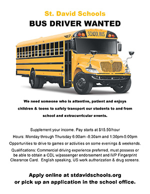 Bus Driver wanted flyer