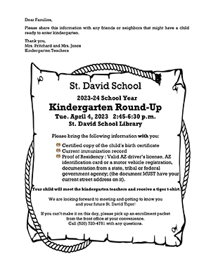 Kindergarten Round-Up flyer